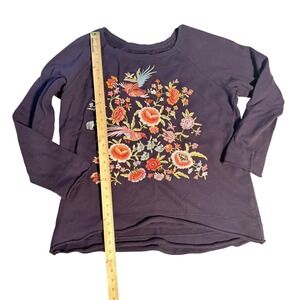 Johnny Was Los Angeles Joylove Light Embroidered Floral Sweatshirt Womens Size L